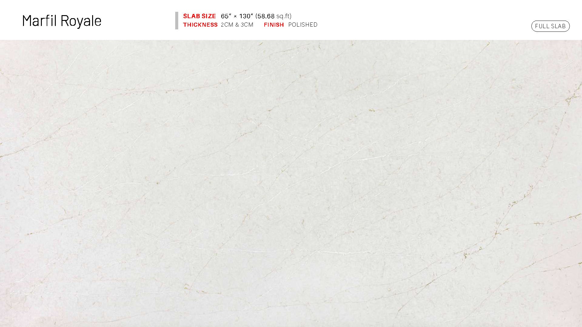 IDEAL QUARTZ® Marfil Royale full slab